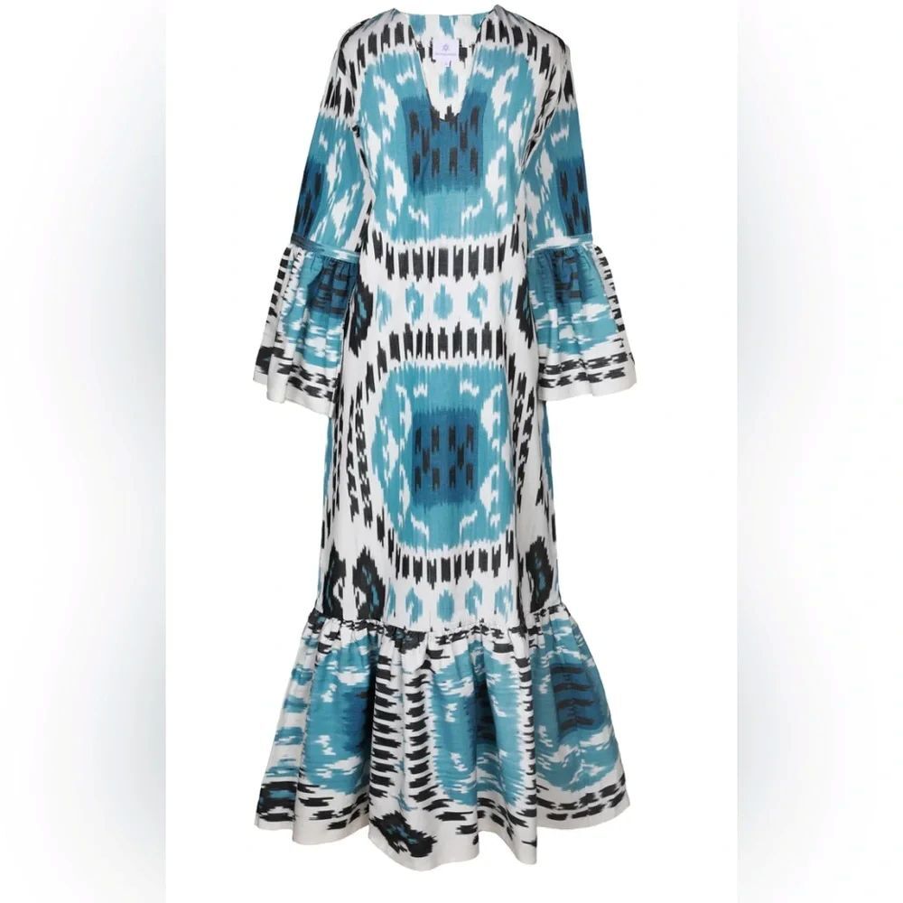 Pax Philomena Bellagio Cotton IKat Mermaid Dress Size Large New